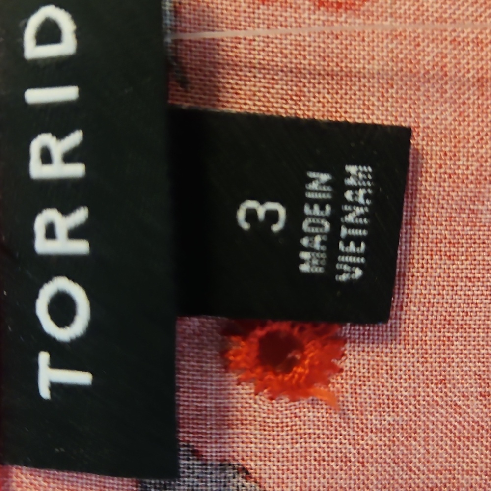 Torrid Red Floral Print Babydoll Top - Picture 3 of 8